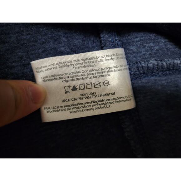 Woolrich Sweater Mens XXL 2XL Blue Fleece Knit Quarter Snap Pullover Pocket Top - Picture 6 of 10